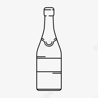 香槟瓶酒精气泡图标图标