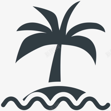 棕榈树旅游酷标图标图标