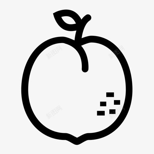 桃子食品水果图标svg_新图网 https://ixintu.com 农产品 材料 核果 桃子 水果 物品 甜味 食品