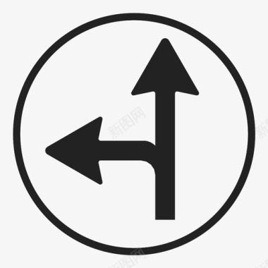 直行或左行标志道路图标图标