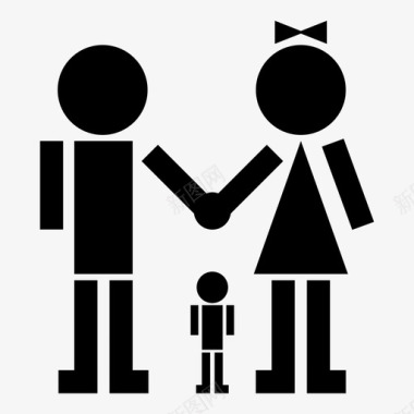 夫妻一个男孩孩子家庭图标图标