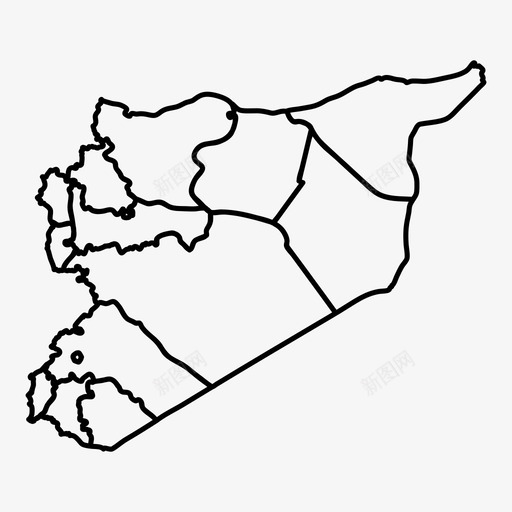 叙利亚地图各省地区图标svg_新图网 https://ixintu.com 中东 叙利亚地图 各省 国家 地区 省 行政区划 边界 阿拉伯叙利亚共和国