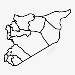 行政地区叙利亚地图各省地区图标高清图片