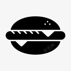 黑汉堡汉堡好汉堡零食图标高清图片