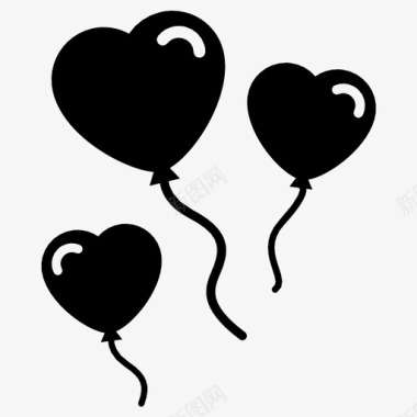 气球情人节绳子图标图标