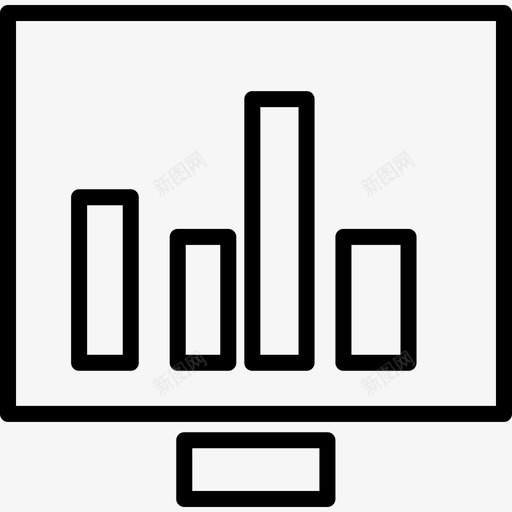 带条形图的计算机显示器多笔画图标svg_新图网 https://ixintu.com 多笔画 带条形图的计算机显示器