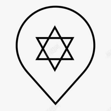 犹太神庙犹太圣殿星星图标图标