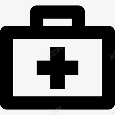 带加号轮廓的医疗箱基本装备图标图标