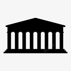 希腊首都帕台农神庙大理石地标图标高清图片
