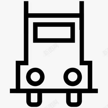 旅游巴士物流配送线路图标图标