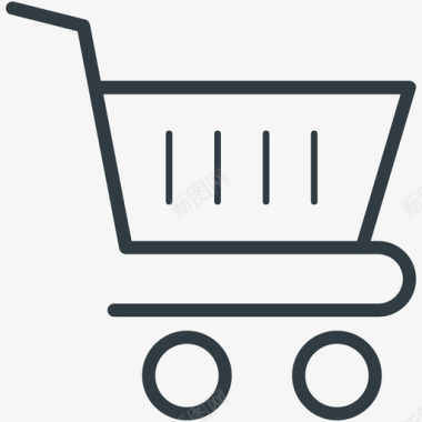 购物车搜索引擎优化和网络营销线图标图标