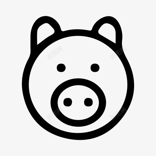 猪猪脸肉图标svg_新图网 https://ixintu.com 信息 增强 技术 杂货图标集 猪 猪脸 电子商务 肉 透镜 食品