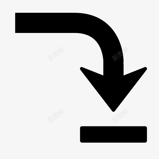 向下箭头标志道路图标svg_新图网 https://ixintu.com 关闭 向下箭头 向导 方向 标志 箭头 结束 转向 道路