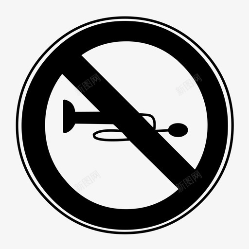 没有喇叭交通标志图标svg_新图网 https://ixintu.com 交通 保险箱 大声 标志 没有喇叭 礼貌 箭头 路标