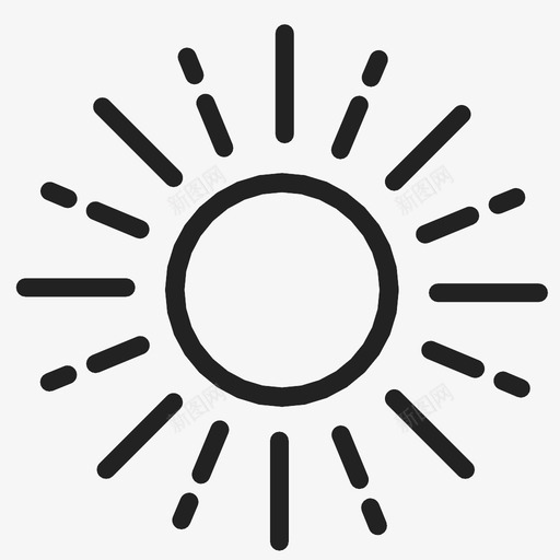 太阳热光图标svg_新图网 https://ixintu.com 光 发光 天气 太阳 太阳光 早晨 热 辐射 黄色