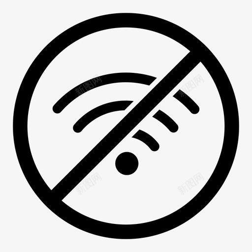 无wifi停止信号图标svg_新图网 https://ixintu.com 信号 停止 无wifi 无互联网 无信号 无线 板 标记 禁止 进入