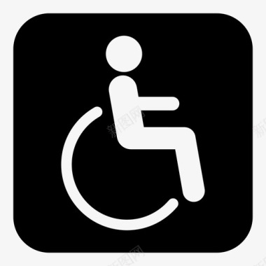 轮椅视觉厕所图标图标