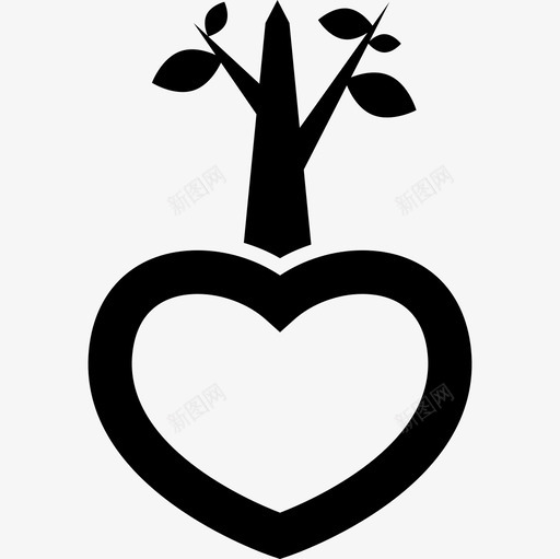 绿色的心自然心跳图标svg_新图网 https://ixintu.com 心跳 绿色的心 自然