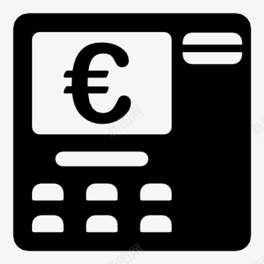 欧元自动取款机银行企业图标图标