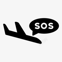 求救信号标识飞机sos信息图标高清图片