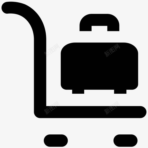 行李车旅行大胆的固体图标svg_新图网 https://ixintu.com 旅行大胆的固体图标 行李车