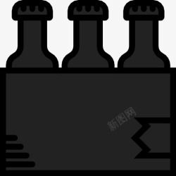 六瓶六包啤酒六枪图标高清图片