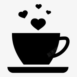 杯子中的可可巧克力杯子情人节茶图标高清图片
