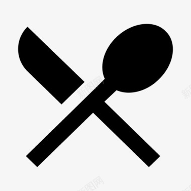 勺子和刀碗厨师图标图标