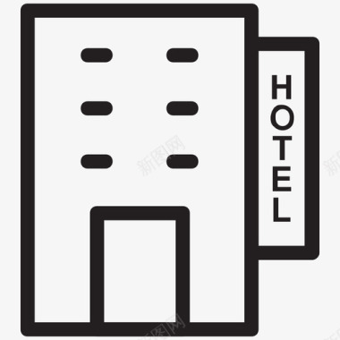 酒店酒店线图标图标