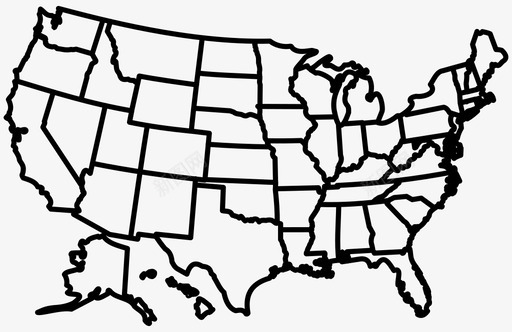 美国北方地图图标图标