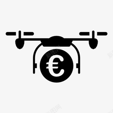 欧洲四架直升机付款金融无人机图标图标