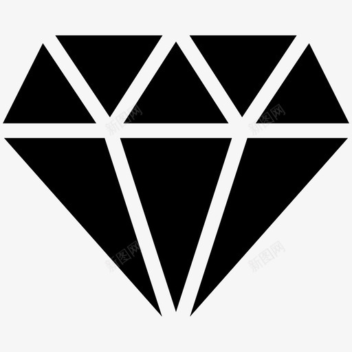 钻石分析动物图标svg_新图网 https://ixintu.com 买家 分析 动物 宇宙 宝石 手机 物体实心图标 珠宝 钻石