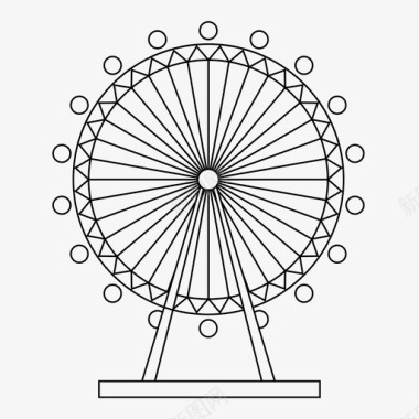 伦敦眼能源伦敦眼泰晤士河上的巨型摩天轮图标图标