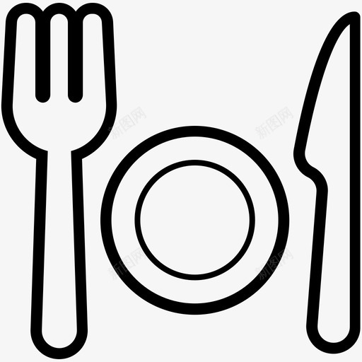餐厅盘子塑料器皿图标svg_新图网 https://ixintu.com 刀 叉 塑料器皿 庆典矢量图标 瓷器 盘子 野餐 银器 餐具 餐厅