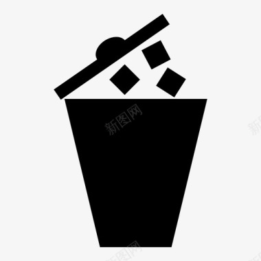 垃圾桶废料移除图标图标