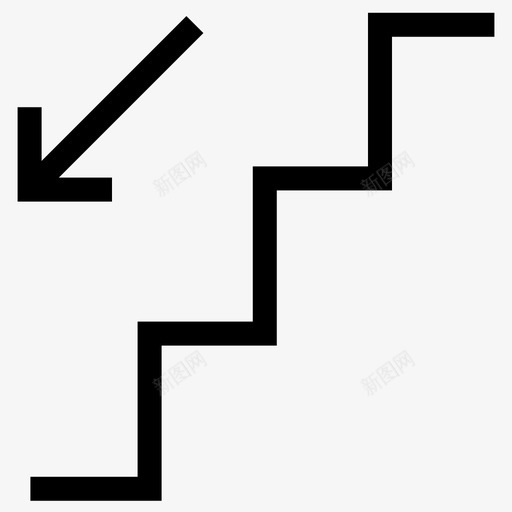楼下楼梯下层图标svg_新图网 https://ixintu.com 下层 下降 室内楼梯 家居装修 楼下 楼梯 用户界面图标 第一