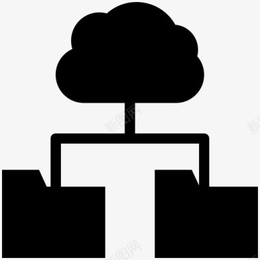 云文件夹数据可访问性存储图标图标