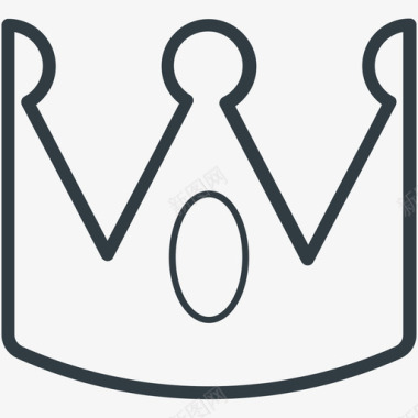 皇冠时尚和服装线图标图标