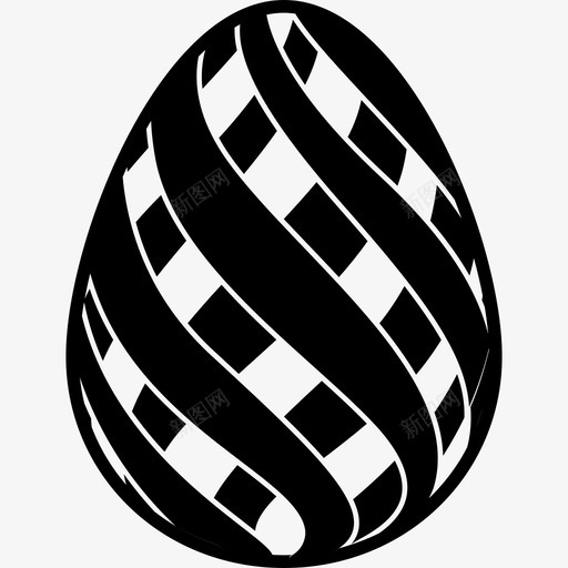 带双对角线条纹的复活节彩蛋食品复活节彩蛋图标svg_新图网 https://ixintu.com 复活节彩蛋 带双对角线条纹设计的复活节彩蛋 食品