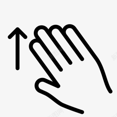 四个手指向上滑动触碰向上滑动图标图标
