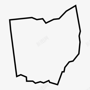 俄亥俄州美国地理位置图标图标