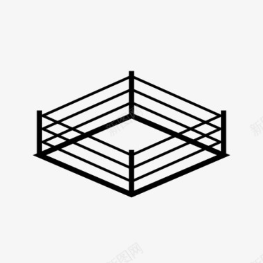 拳击场格斗篱笆图标图标