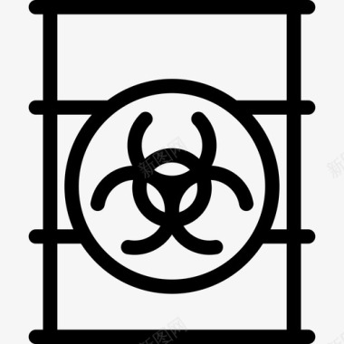 放射性废物危险品桶装图标图标