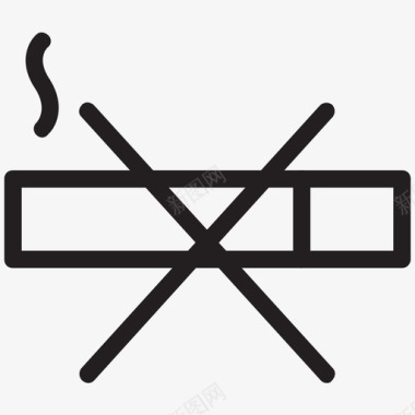 禁止吸烟酒店线路图标图标