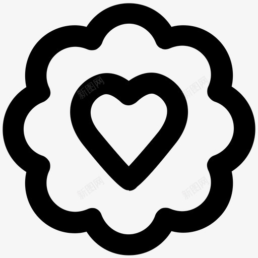 心形饼干爱情和浪漫大胆的线条图标svg_新图网 https://ixintu.com 心形饼干 爱情和浪漫大胆的线条图标