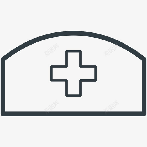 护士帽医疗和健康线图标svg_新图网 https://ixintu.com 医疗和健康矢量线图标 护士帽