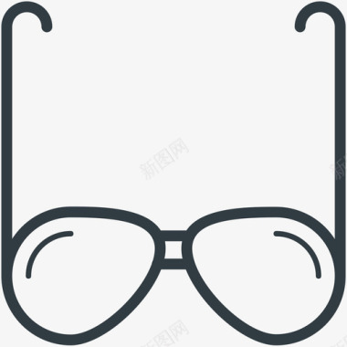 眼镜时尚和服装线图标图标
