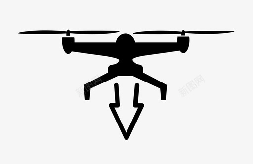 无人机降落机器人四旋翼机图标图标