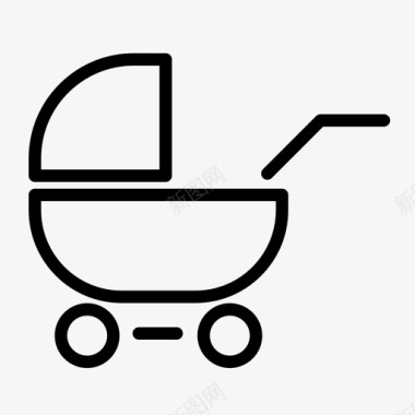 婴儿车步行车父母图标图标