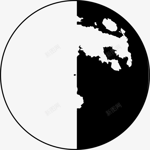 半月相符号天气月亮相1图标svg_新图网 https://ixintu.com 半月相符号 天气 月亮相1